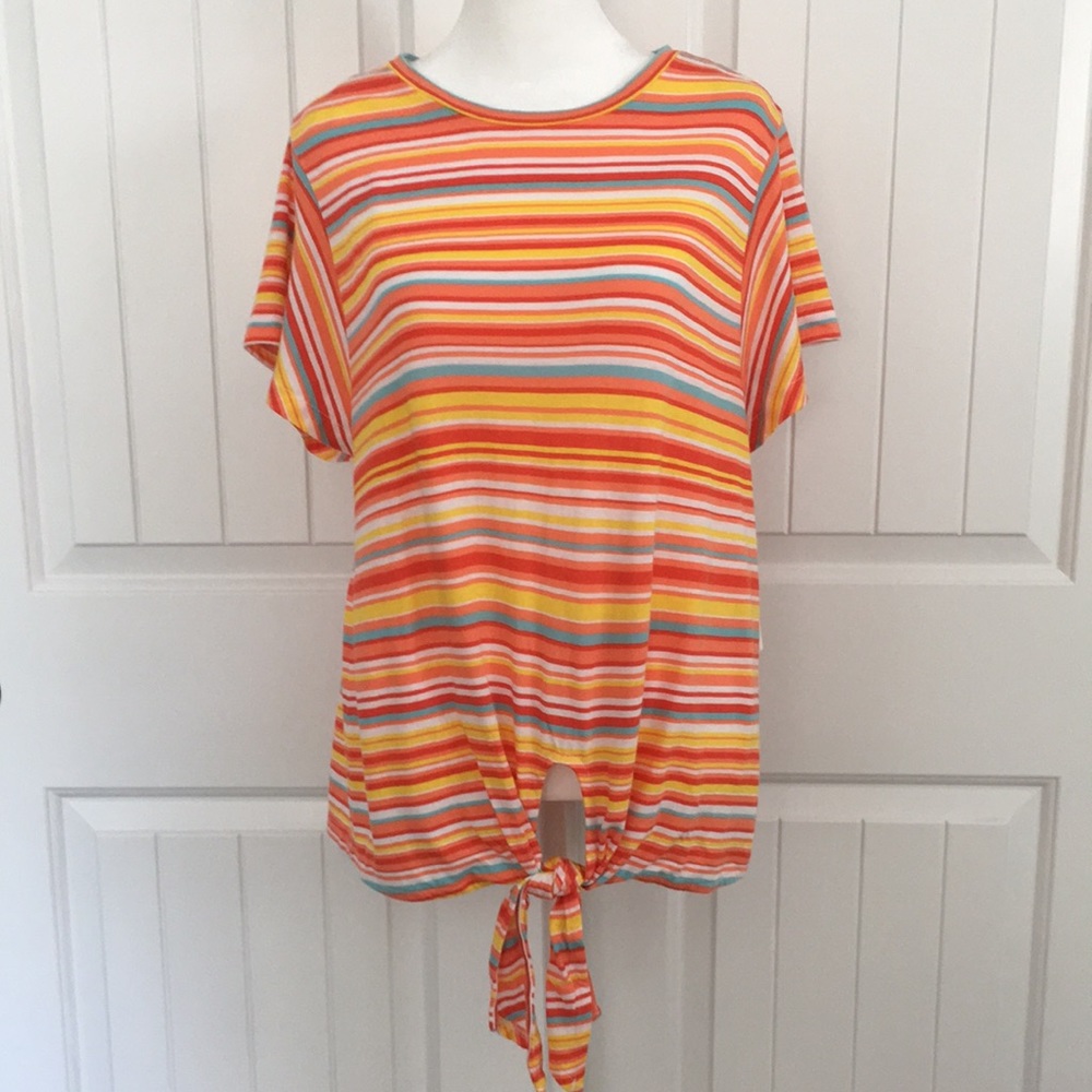 NWT Westbound Striped Tie Front Tee Medium Petite